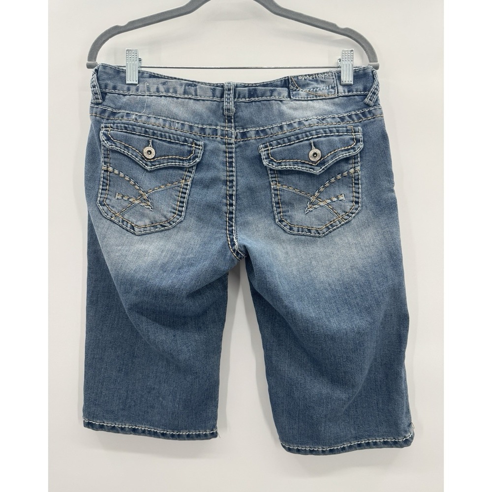 VTG Y2K Amethyst Size 9 Jorts Denim Jean Shorts Low Rise Embroidered Back Flap